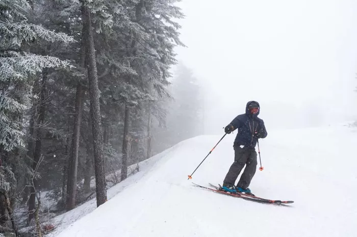 Skiing in Rain